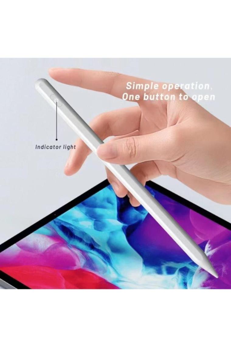 Fuchsia Apple iPad 10.2 Inç 7.8. Nesil Uyumlu Avuç Içi Algılamayan Eğimle Çizim Kalınlığı Değişen Stylus Kalem