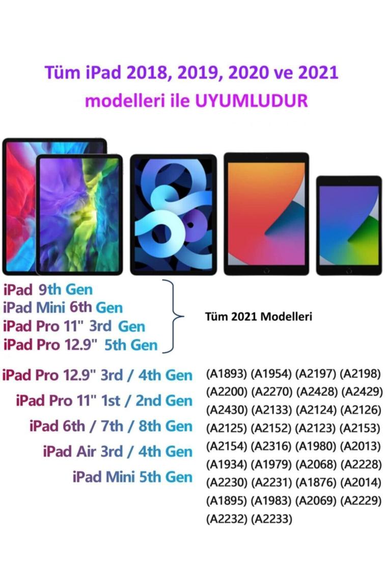 Fuchsia Apple iPad 10.2 Inç 7.8. Nesil Uyumlu Avuç Içi Algılamayan Eğimle Çizim Kalınlığı Değişen Stylus Kalem