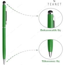 TEKNETSTORE Dokunmatik Kalem Tüm Cihazlara Uyumlu Tablet Telefon Için Çizim & Yazı Kalemi 2 In 1 Tükenmez Uçlu