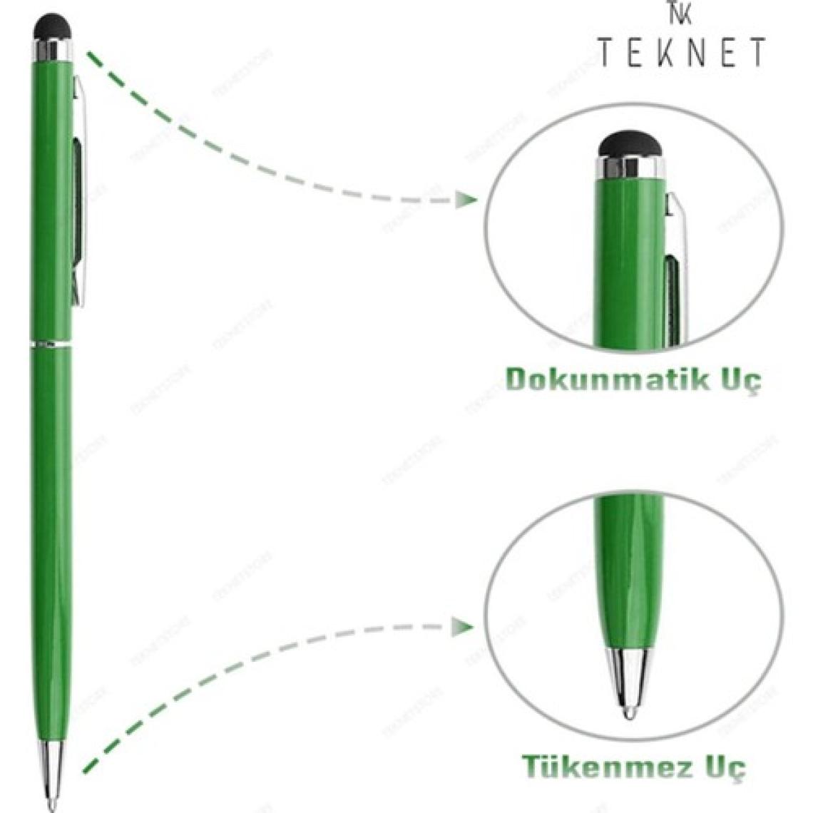 TEKNETSTORE Dokunmatik Kalem Tüm Cihazlara Uyumlu Tablet Telefon Için Çizim & Yazı Kalemi 2 In 1 Tükenmez Uçlu