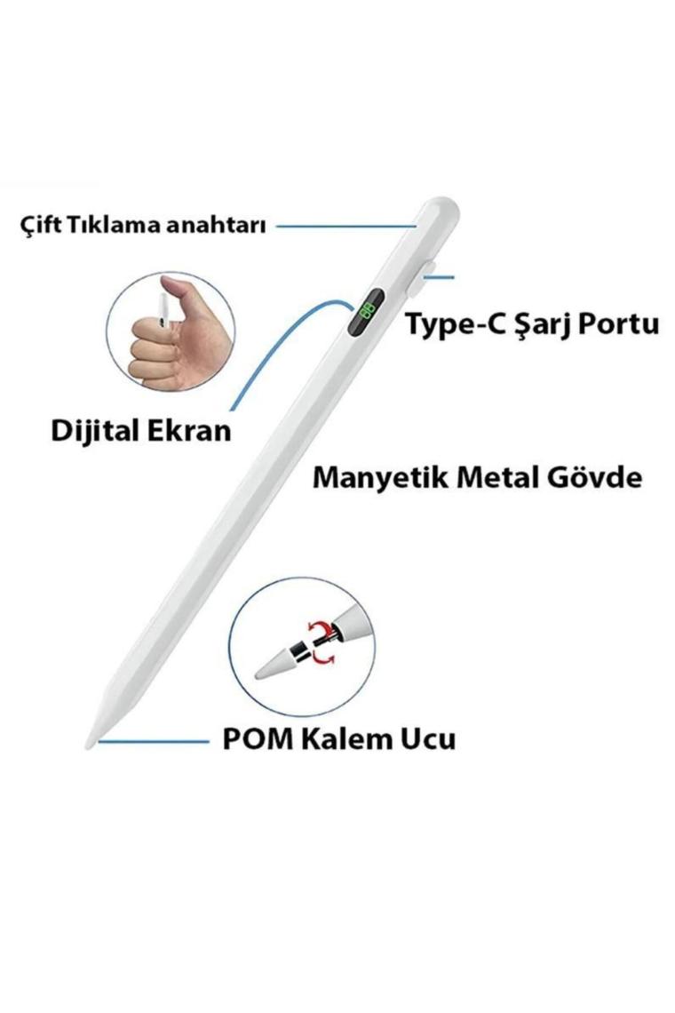 Mi7a Dijital Göstergeli Universal Kapasitif Stylus Windows Android Ios Tablet Uyumlu Dokunmatik Kalem