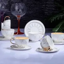Porselen 6'lı Tombul Fincan Takımı Drop Zjn-04