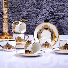 Istanbul Silüetli Gold Detaylı Kahve Fincanı Takımı, 90cc, 6 Kişilik