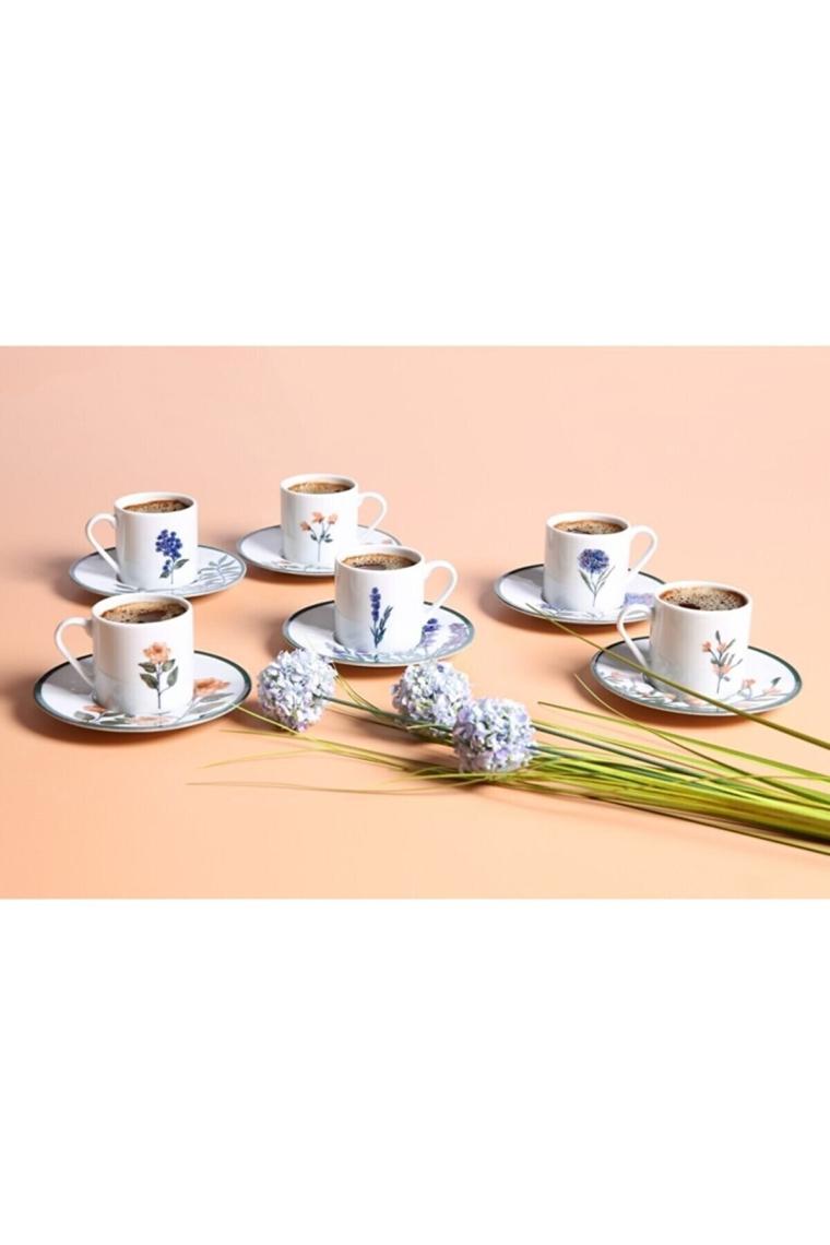 Porland Flower Garden Kahve Fincan Takımı 6 Kişilik 12 Parça 90CC