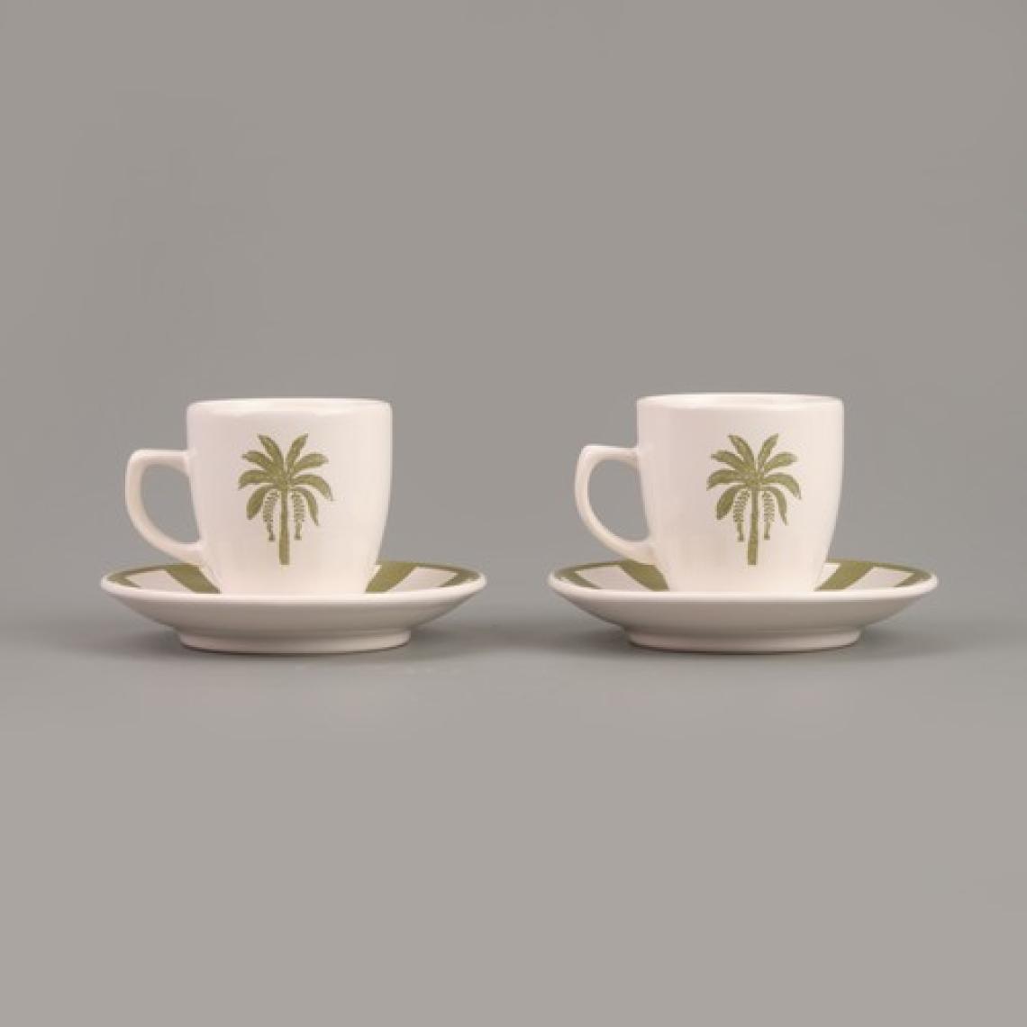 Evidea Kitchen Palm 4 Parça Kahve Fincanı Takımı - Renkli - 90 ml
