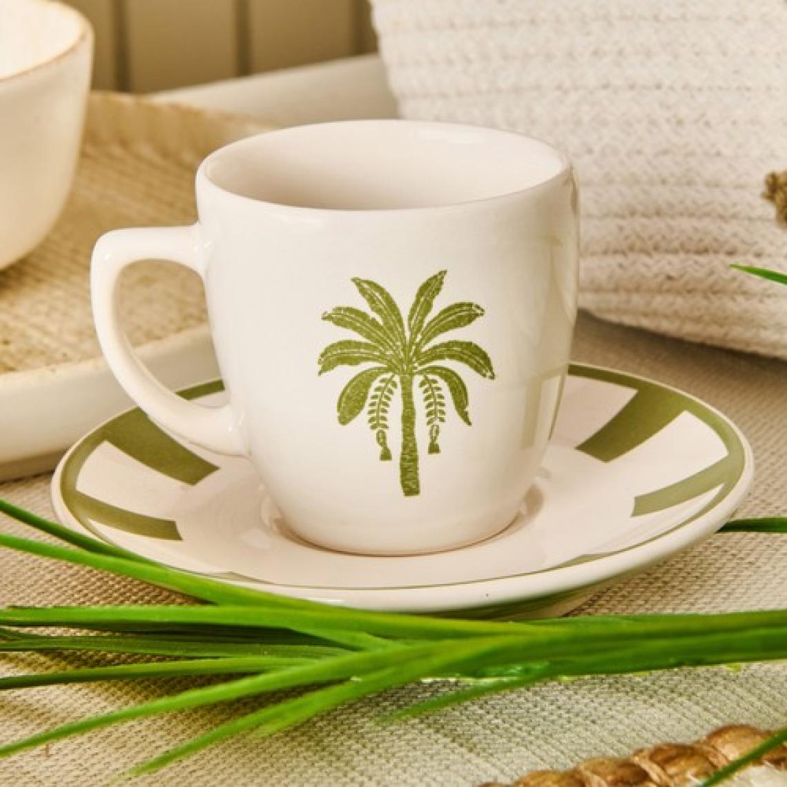 Evidea Kitchen Palm 4 Parça Kahve Fincanı Takımı - Renkli - 90 ml