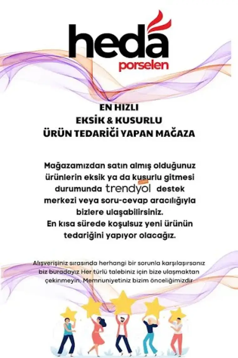 Heda Porselen Saraylı 12 Parça 6 Kişilik Porselen Kahve  Fincan Takımı 100 ml