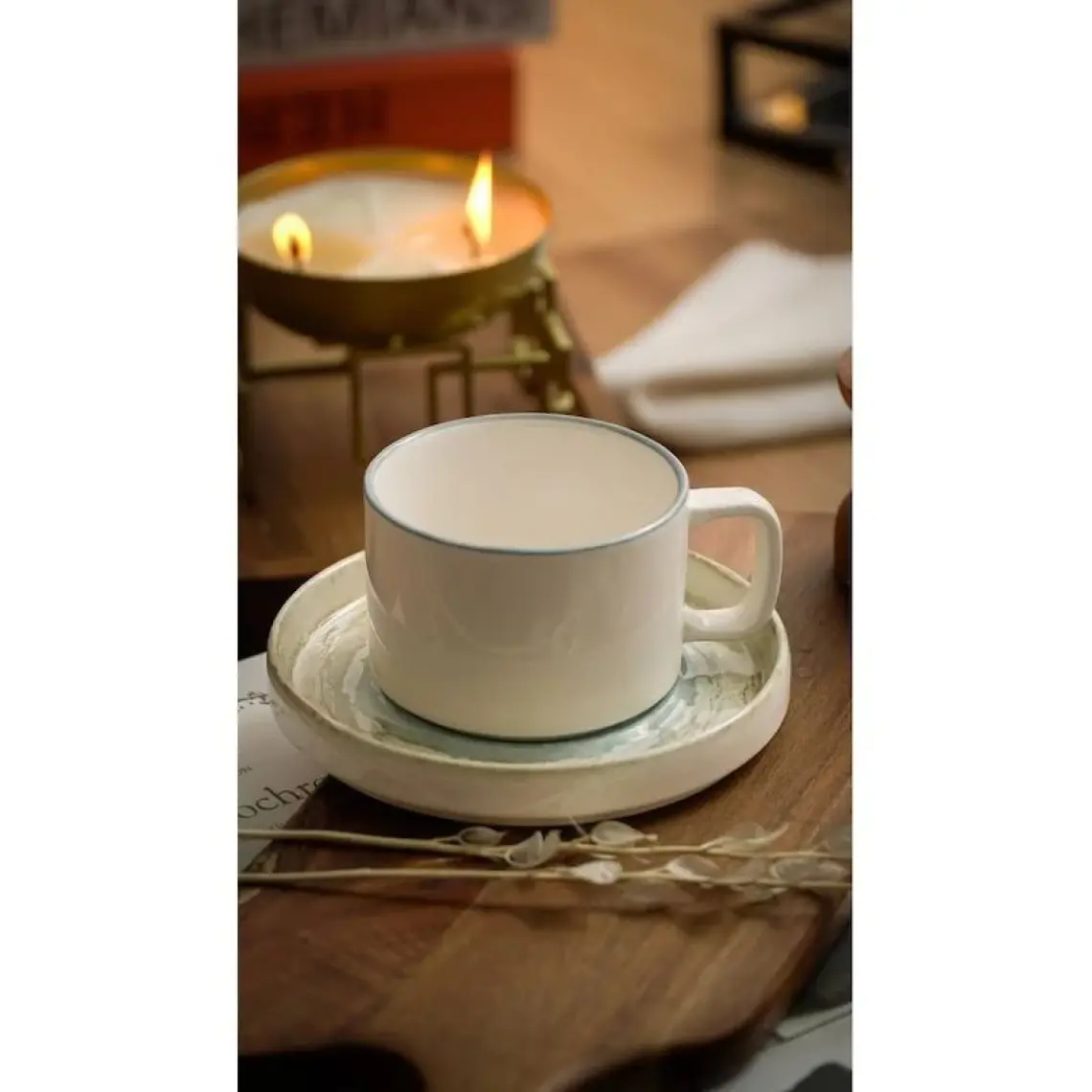 Heda Porselen Havin Porselen Çay Takımı 4 Parça 2 Kişilik