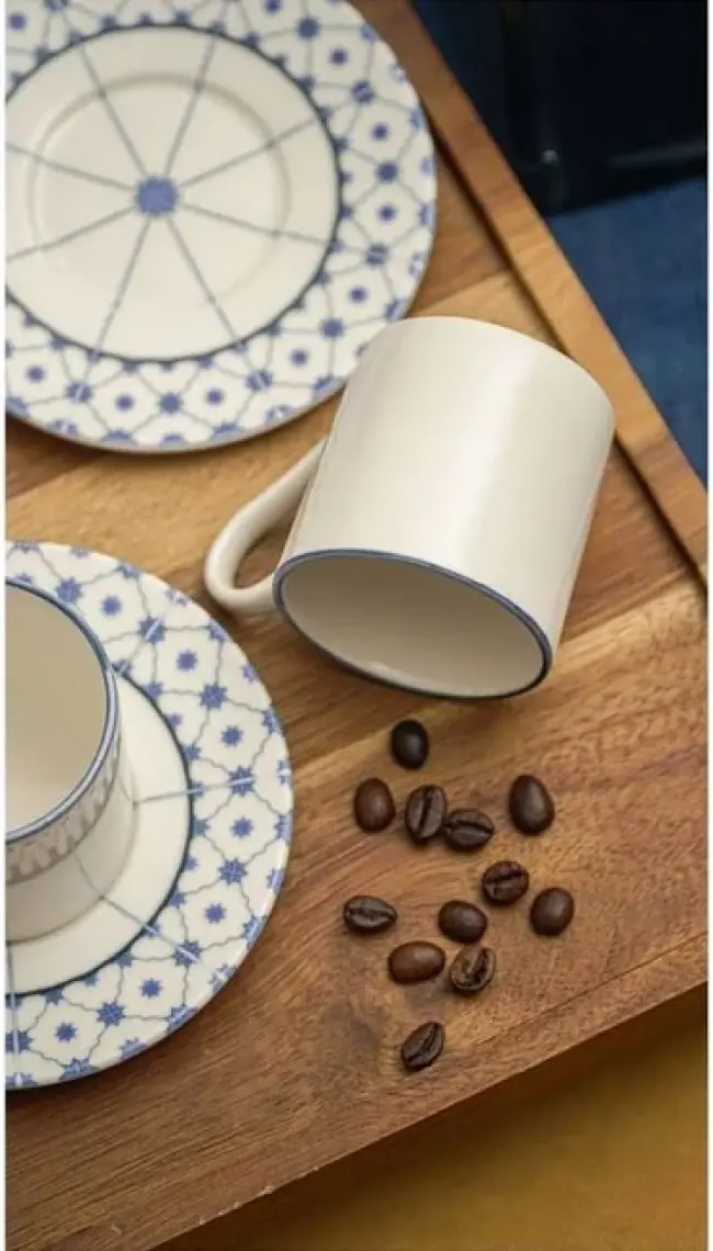 Yıldız 12 Parça 6 Kişilik Porselen Kahve Fincan Takımı