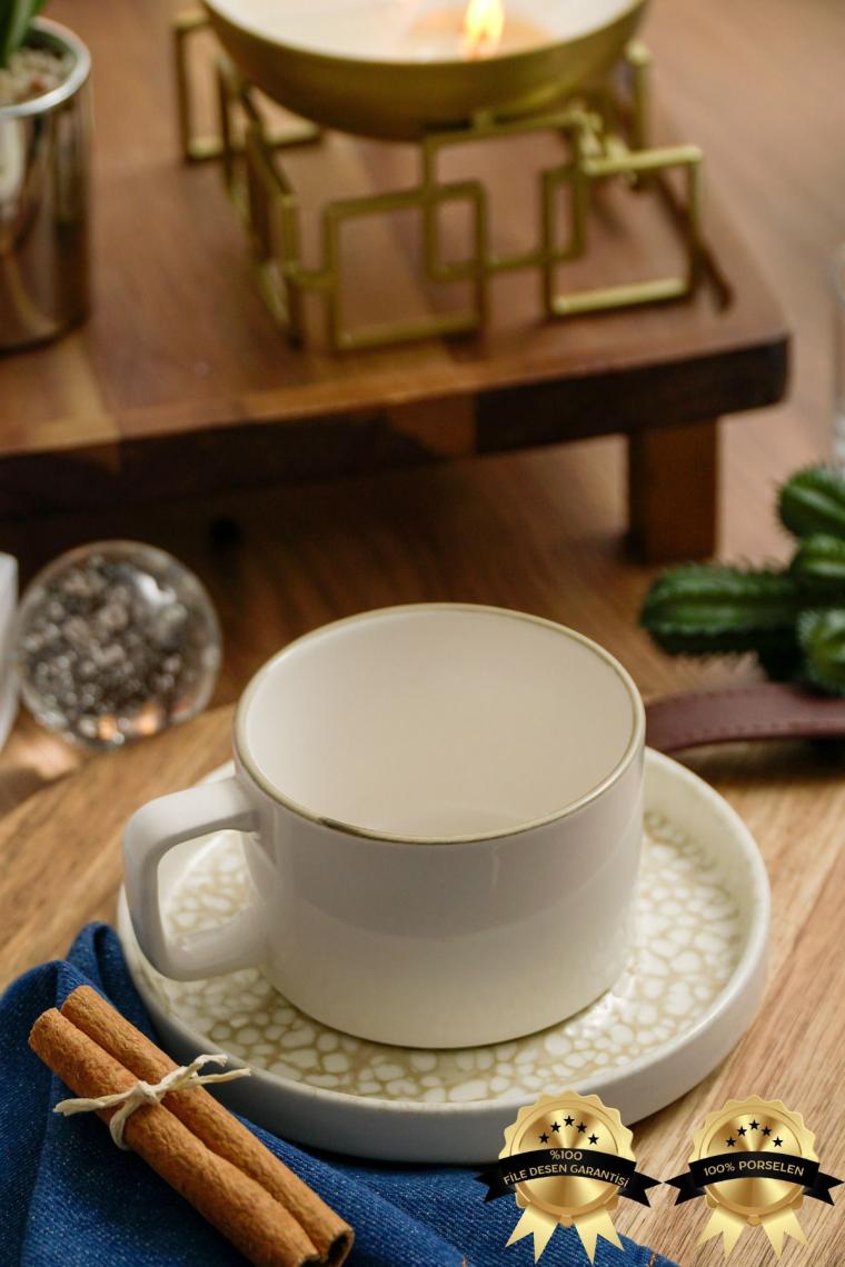 Heda Porselen Side Porselen Çay Takımı 4 Parça 2 Kişilik