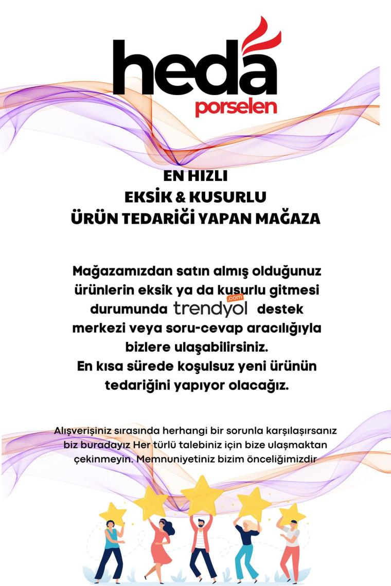 Heda Porselen Side Porselen Çay Takımı 4 Parça 2 Kişilik