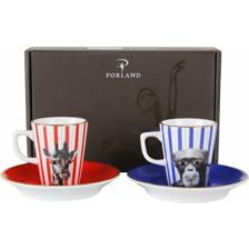 Porland Wild Life Monkey-Giraffe Kahve Takımı 4 Parça