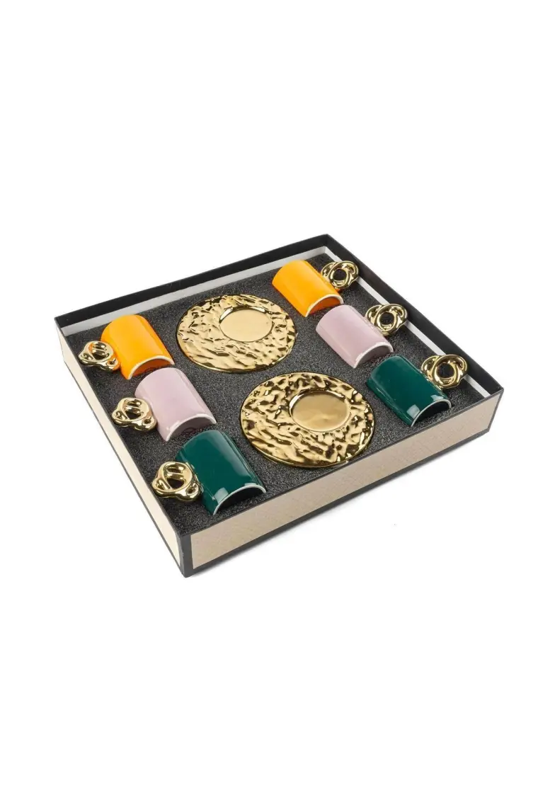 Mikasa Moor Lalin Gold 3 Renkli Gold 6lı Kahve Fincanı Seti 90CC