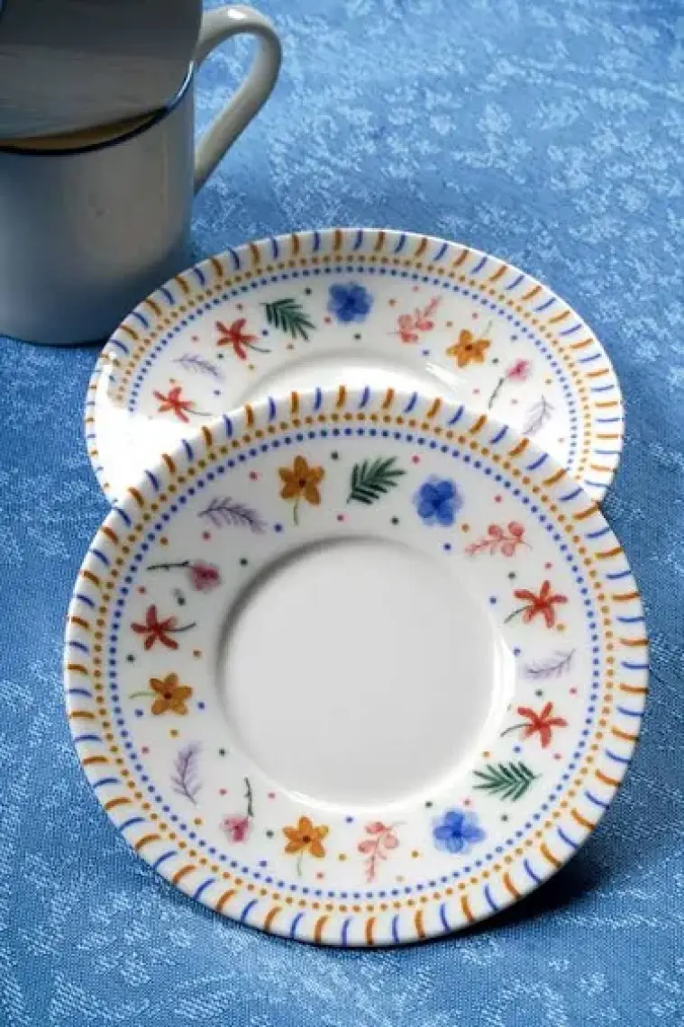 Heda Porselen Dalya 12 Parça 6 Kişilik Porselen Kahve Fincan Takımı