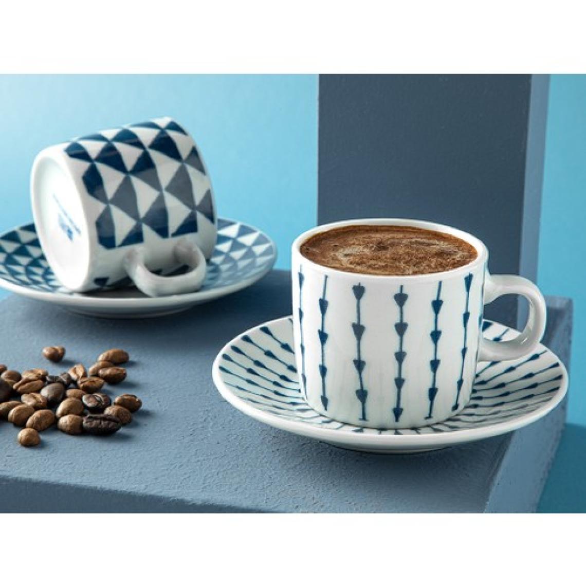 English Home Trin Porselen 2'li Kahve Fincan Takımı 80 ml Lacivert