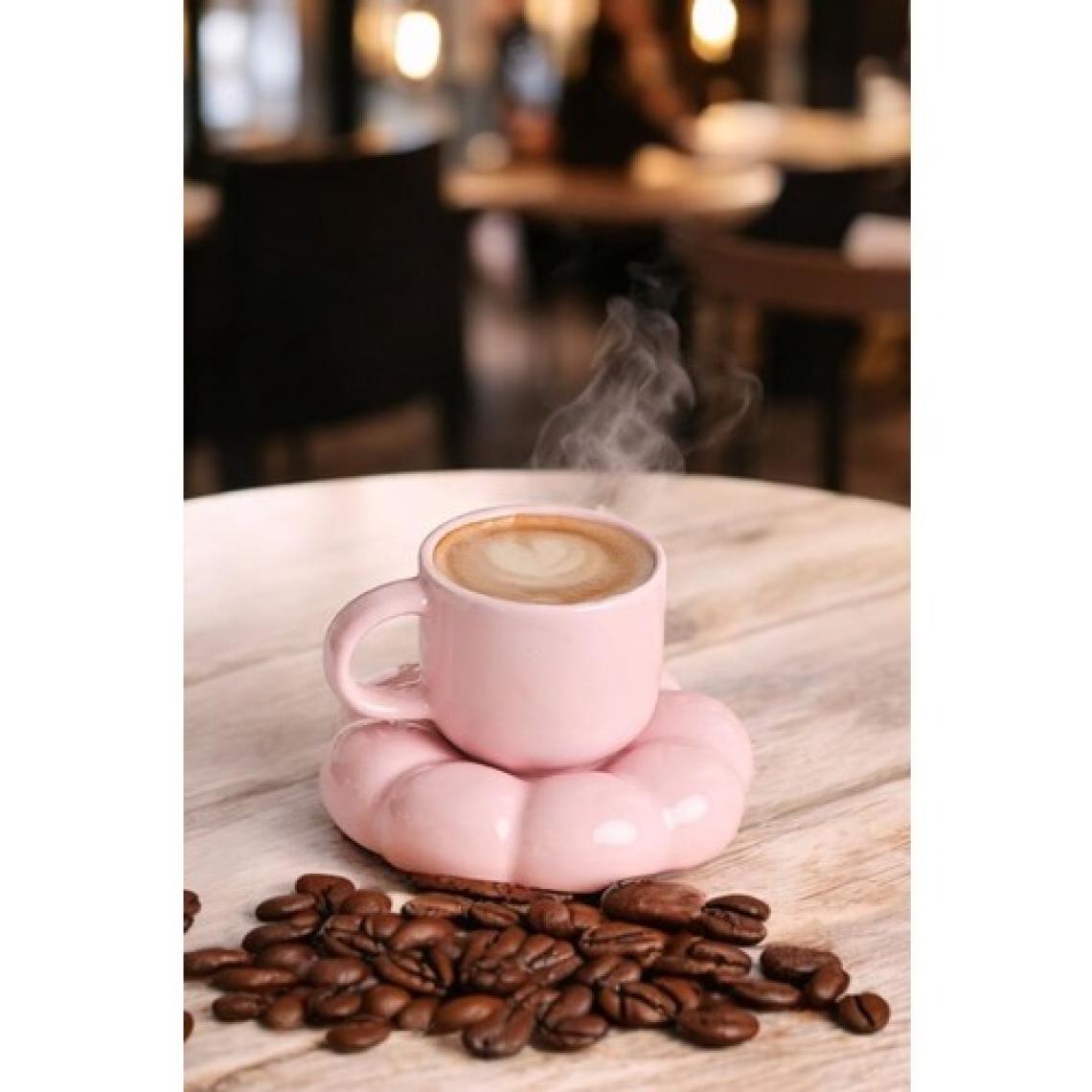 Heredot Mithra Life 95 ml Papatya Şekilli Seramik Pembe Türk Kahvesi Fincan Takımı Mıt1158