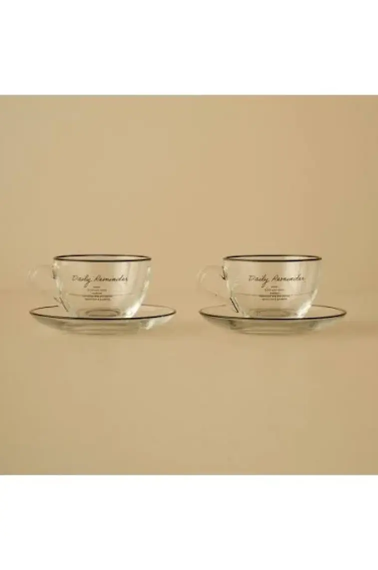 Bella Maison Daily Reminder 2'li Çay Fincan Seti Siyah (240 Cc)