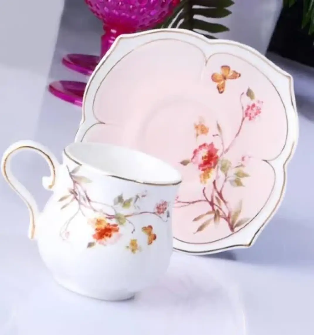 Zjn-001/2 Flower Altın Yaldızlı 6 Kişilik Türk Kahvesi Fincan Takımı