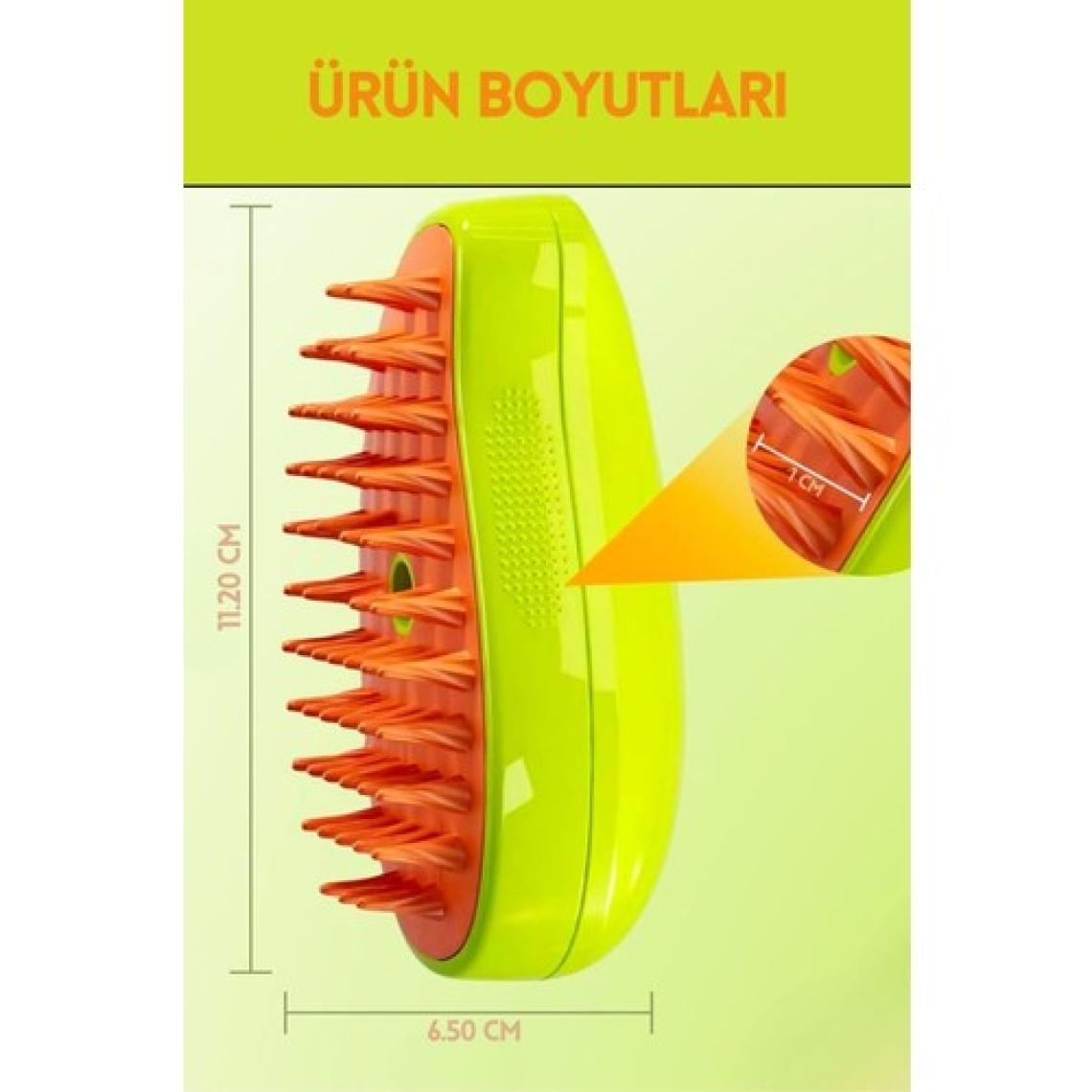 Ogaş Buharlı Kedi & Köpek Yıkama Tarağı Yumuşak Silikon Fırça Bakım Seti