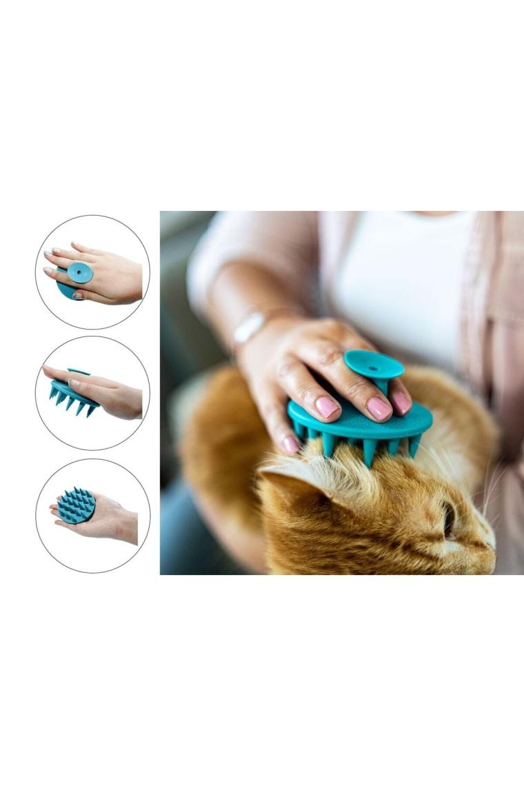 Ata Home Yumuşak Silikon Uçlu Kedi Köpek Kaşıma Yıkama Fırçası Tarağı Vantuzlu