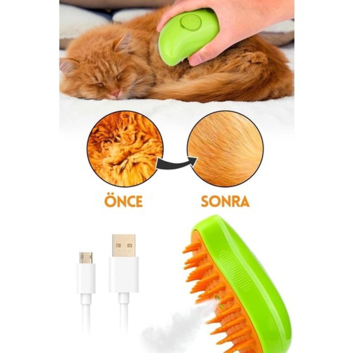 Ogaş Buharlı Kedi & Köpek Yıkama Tarağı Yumuşak Silikon Fırça Bakım Seti