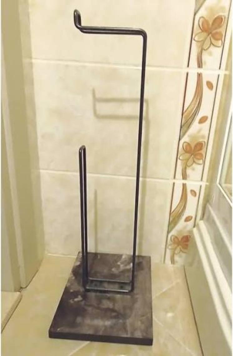 ALMİTAL Ultra lüks Antrasit Ayaklı Tuvalet Kağıtlığı Paslanmaz Yedekli Tuvalet Kağıtlığı