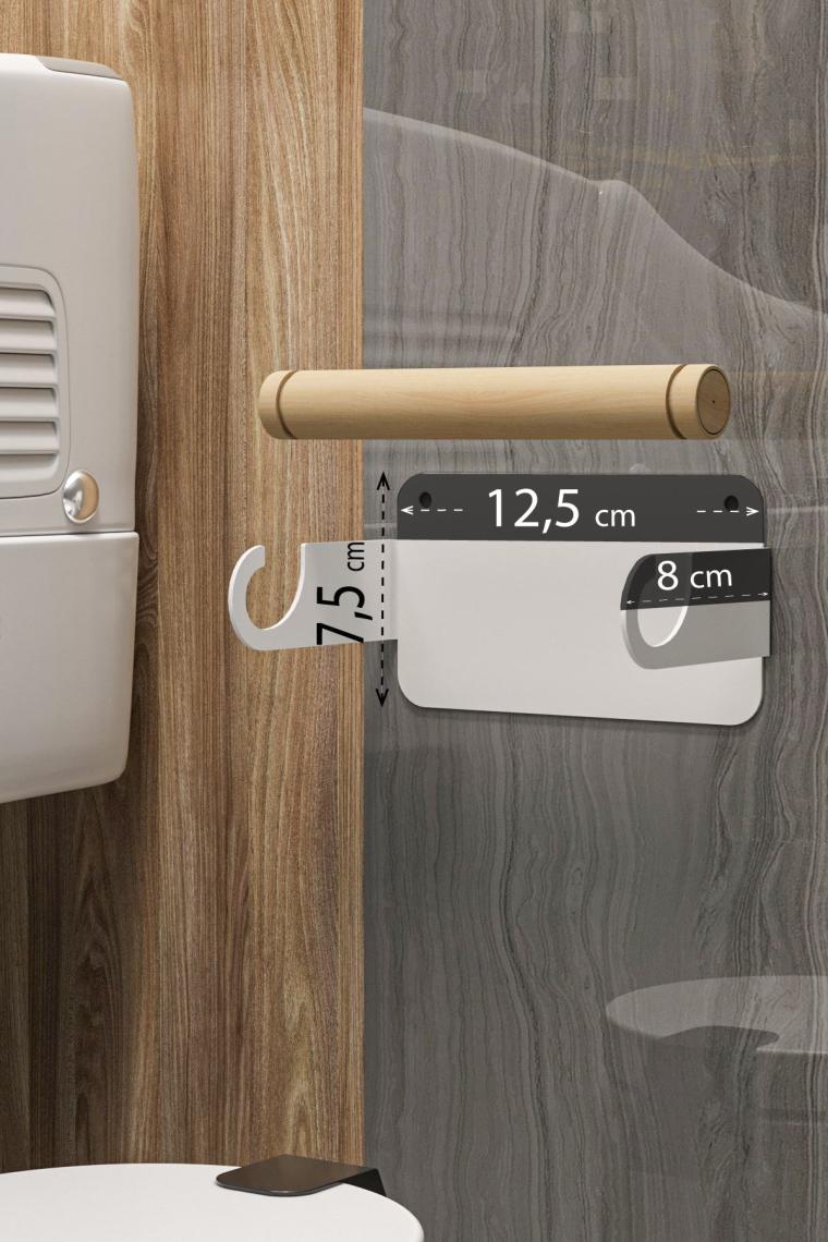 Lamizon Ahşap Paslanmaz Çelik Modern Tuvalet Kağıdı Askısı Wc Rulo Kağıt Düzenleyici