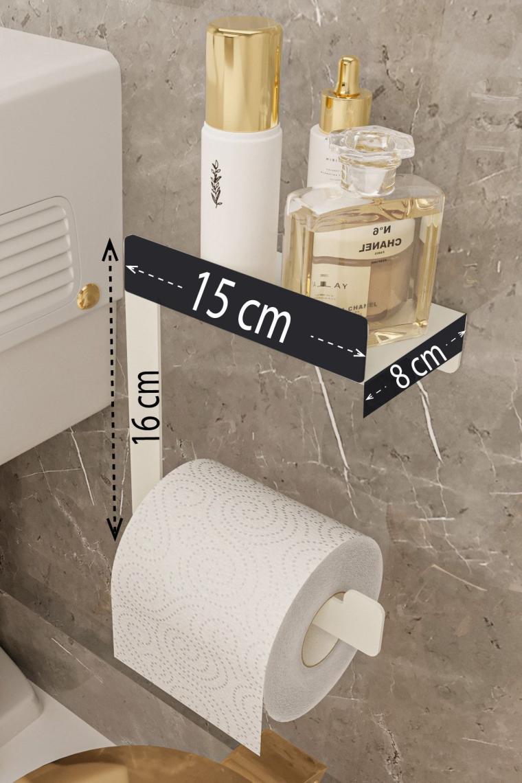 Paslanmaz Çelik Wc Kağıtlık Tuvalet Kağıdı Askısı Beyaz