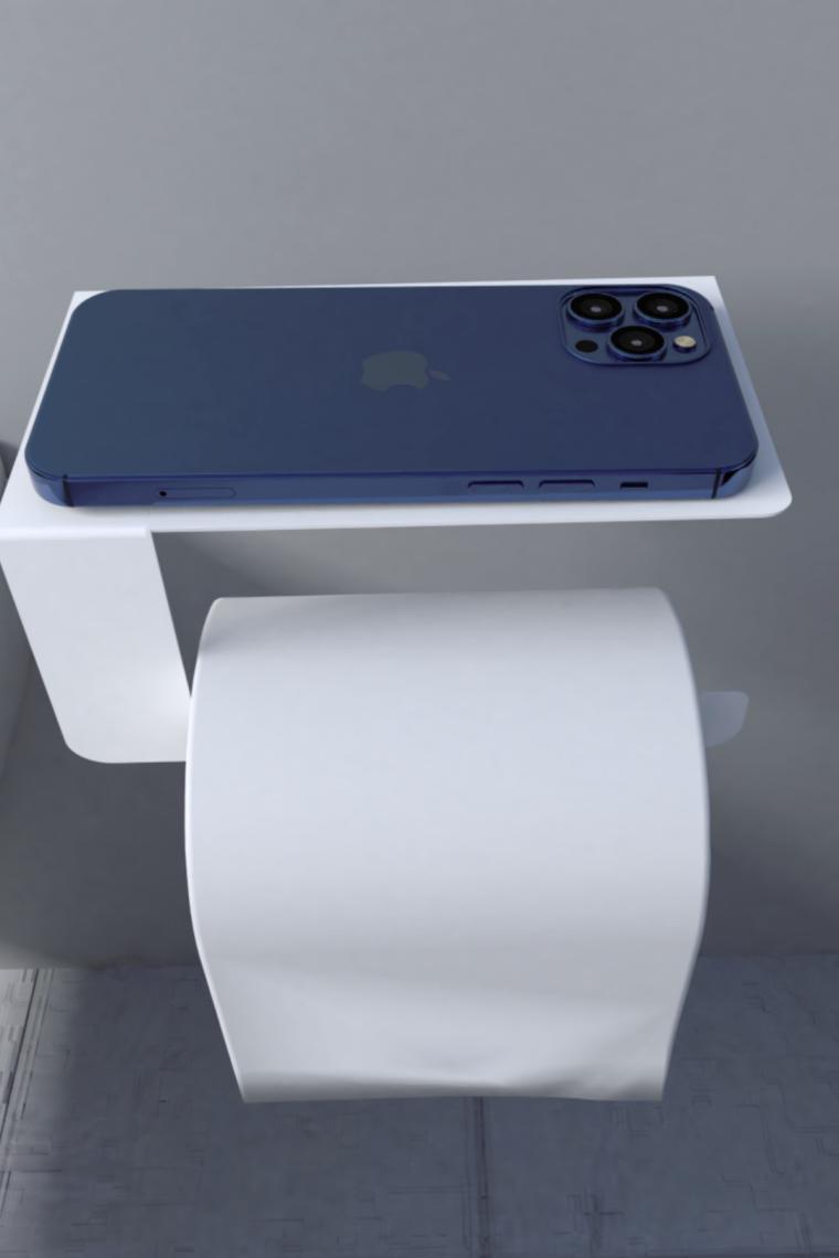Risingmaber Metal Beyaz Telefon Raflı Tuvalet Kağıtlık, Wc Kağıtlık