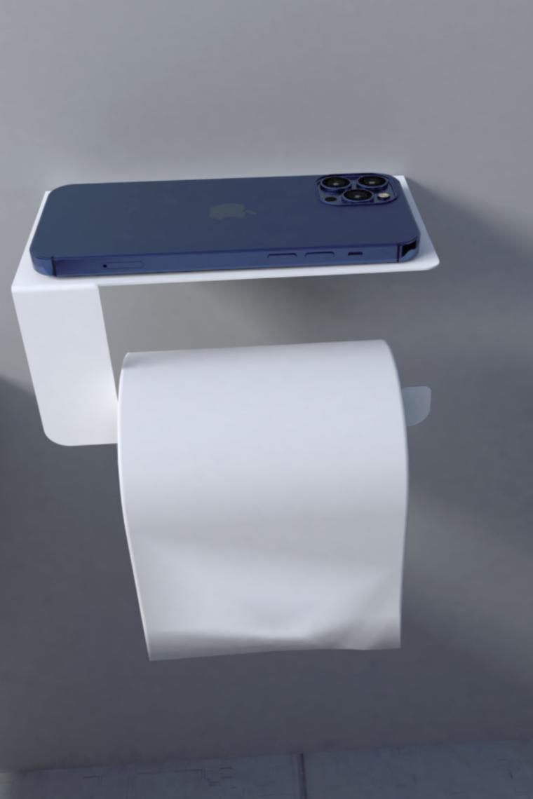 Risingmaber Metal Beyaz Telefon Raflı Tuvalet Kağıtlık, Wc Kağıtlık