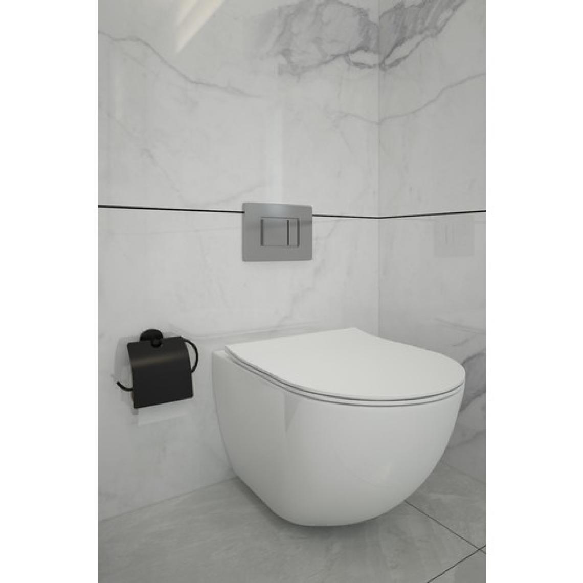 Alper Banyo Mat Siyah Kapaklı Tuvalet Kağıdı Asacağı Wc Tuvalet Kağıtlığı - Ister Yapıştır Ister Montajla