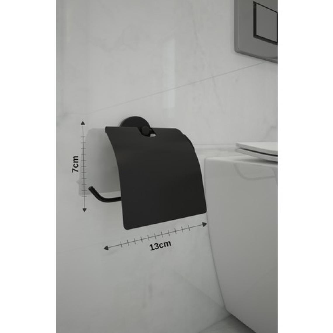 Alper Banyo Mat Siyah Kapaklı Tuvalet Kağıdı Asacağı Wc Tuvalet Kağıtlığı - Ister Yapıştır Ister Montajla