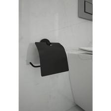 Alper Banyo Mat Siyah Kapaklı Tuvalet Kağıdı Asacağı Wc Tuvalet Kağıtlığı - Ister Yapıştır Ister Montajla