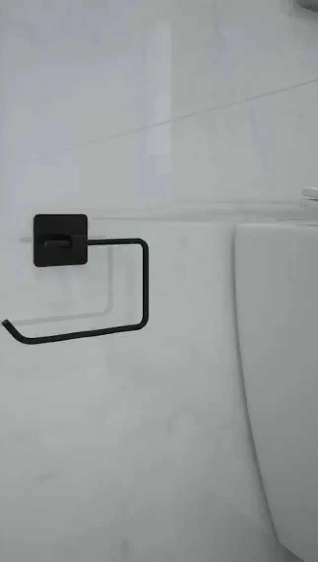 Alper Banyo Jasmin Kare Yapışkanlı Siyah Açık Tuvalet Kağıtlığı Wc Kağıtlık Tuvalet Kağıdı Askısı