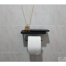 Risingmaber Metal Mat Siyah Telefon Raflı Hediye Kokulu Tuvalet Kağıtlık( Koku Hediyeli)