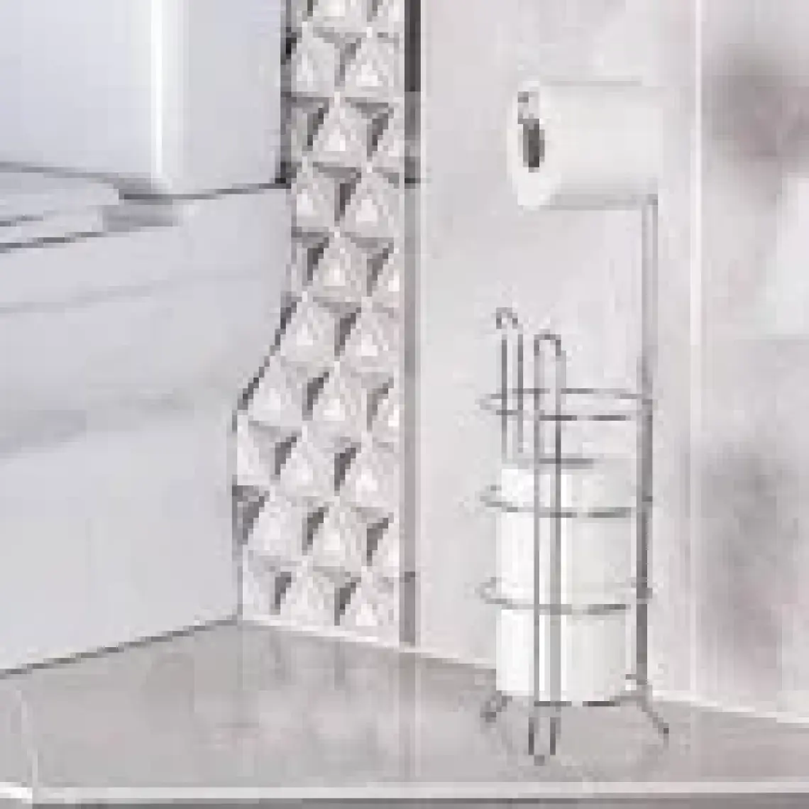 Tekno-tel AYAKLI YEDEKLİ TUVALET KAĞITLIGI KROM MG093