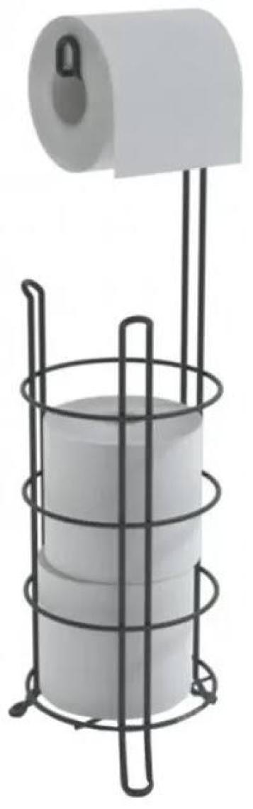 Tekno-tel AYAKLI YEDEKLİ WC TUVALET KAĞITLIK MAT SİYAH MG093