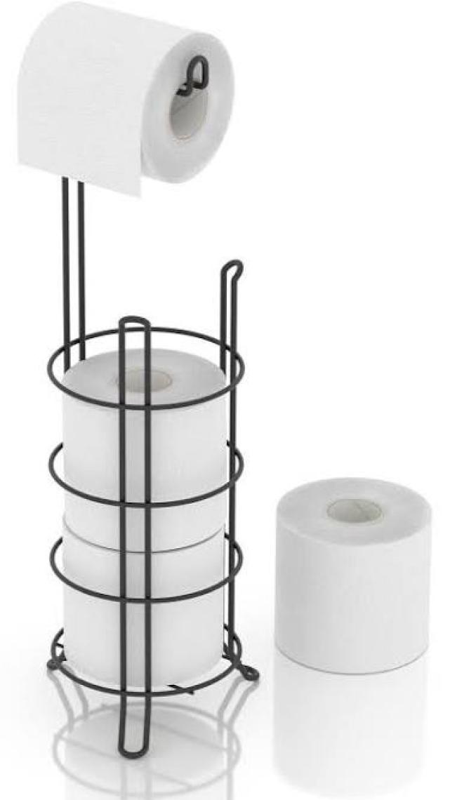 Tekno-tel AYAKLI YEDEKLİ WC TUVALET KAĞITLIK MAT SİYAH MG093