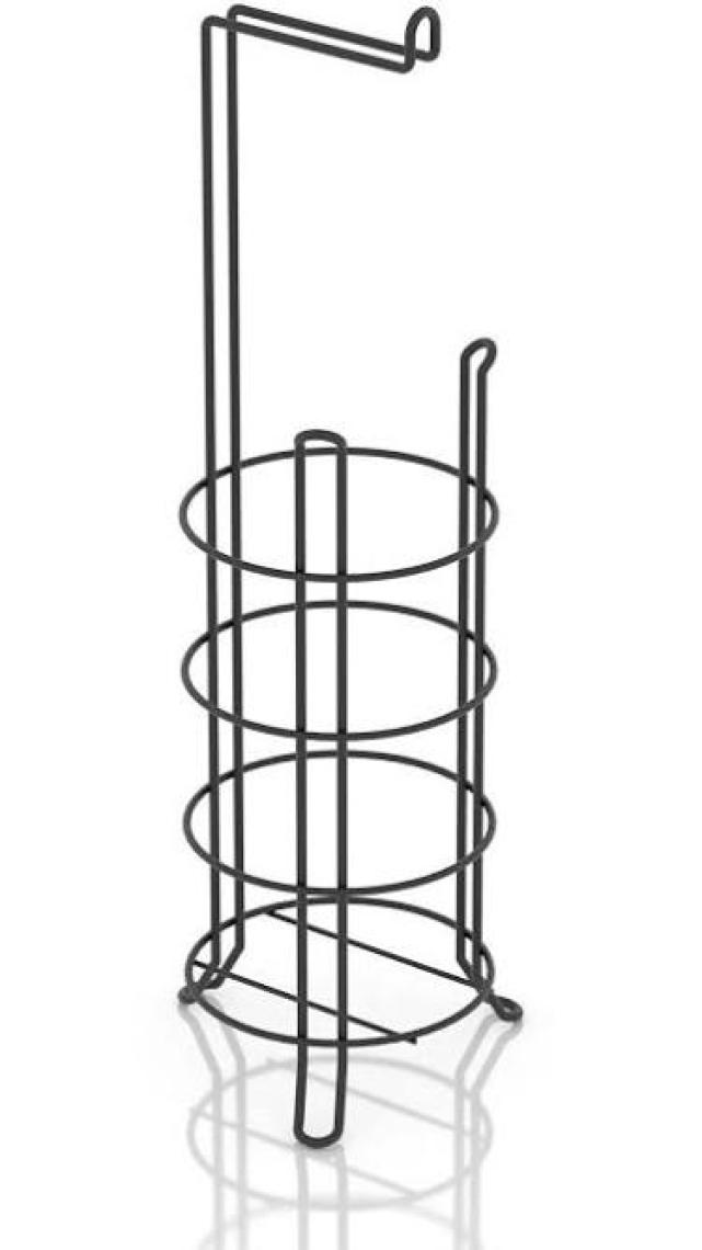 Tekno-tel AYAKLI YEDEKLİ WC TUVALET KAĞITLIK MAT SİYAH MG093