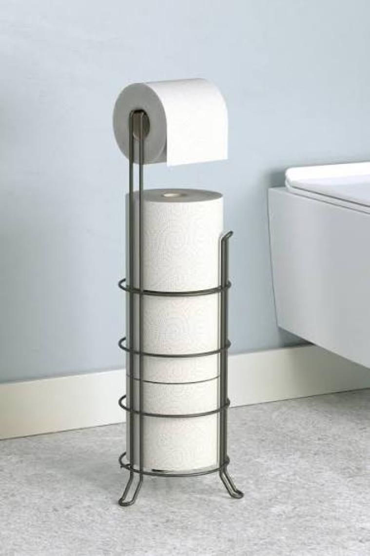 Tekno-tel AYAKLI YEDEKLİ WC TUVALET KAĞITLIK MAT SİYAH MG093
