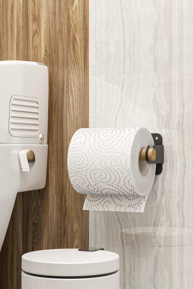 Lamizon Ahşap Paslanmaz Çelik Modern Tuvalet Kağıdı Askısı Wc Rulo Kağıt Düzenleyici