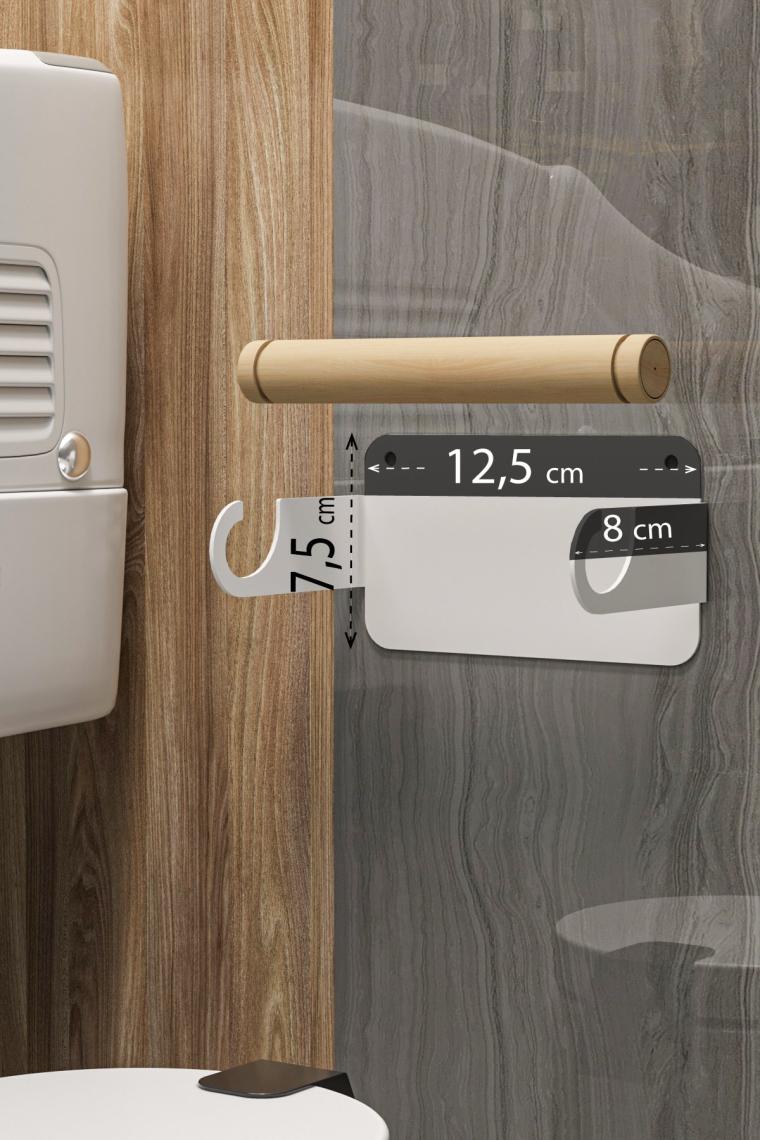 Lamizon Ahşap Paslanmaz Çelik Modern Tuvalet Kağıdı Askısı Wc Rulo Kağıt Düzenleyici