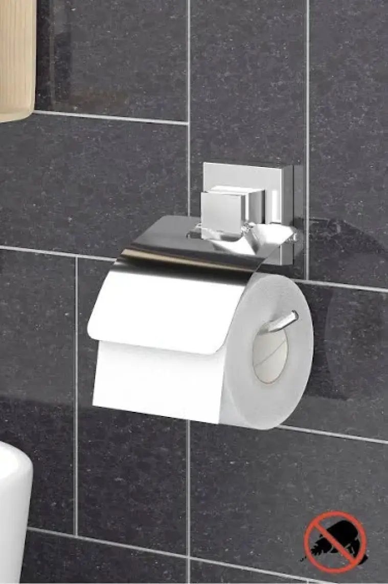 Tekno-tel EASYFIX YAPIŞKANLI KAPAKLI TUVALET KAĞITLIK KROM EF238