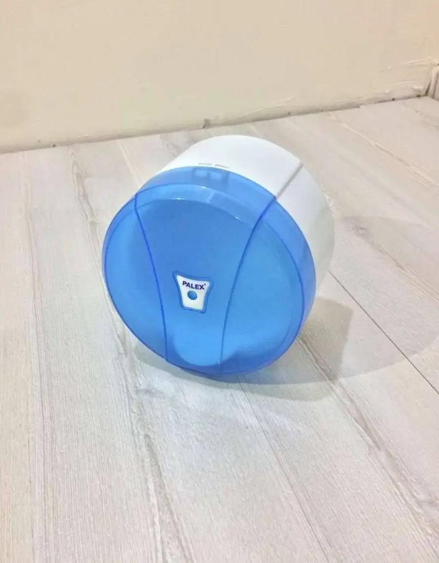 Palex 3442 Tuvalet Kağıdı Dispenseri Mini İçten Çekmeli - Şeffaf Mavi
