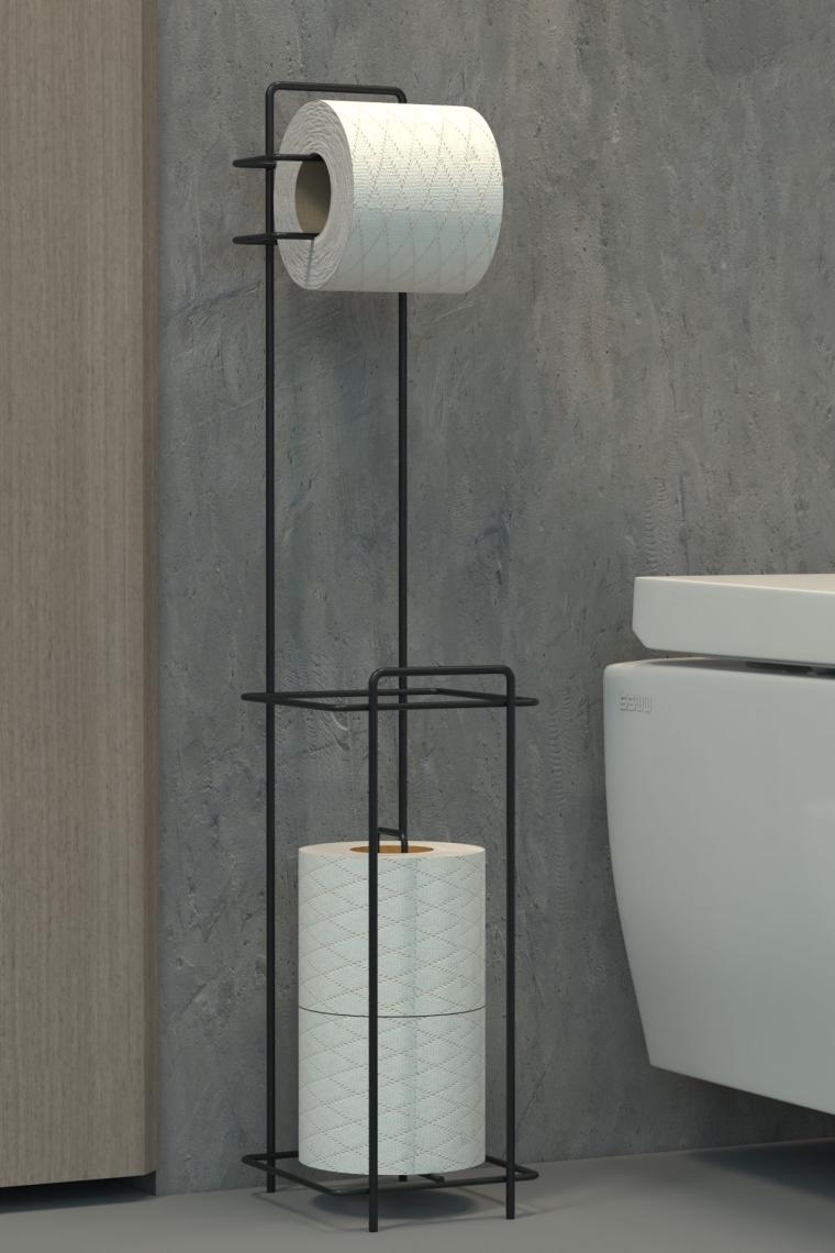Zabata Tuvalet Kağıtlığı Wc Kağıtlık Yedekli Metal Tuvalet Kağıdı Standı Tutacağı Askısı