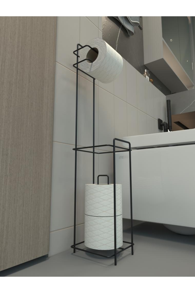 Zabata Tuvalet Kağıtlığı Wc Kağıtlık Yedekli Metal Tuvalet Kağıdı Standı Tutacağı Askısı