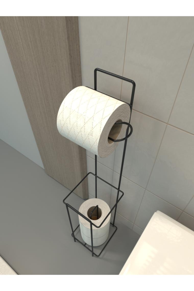 Zabata Tuvalet Kağıtlığı Wc Kağıtlık Yedekli Metal Tuvalet Kağıdı Standı Tutacağı Askısı