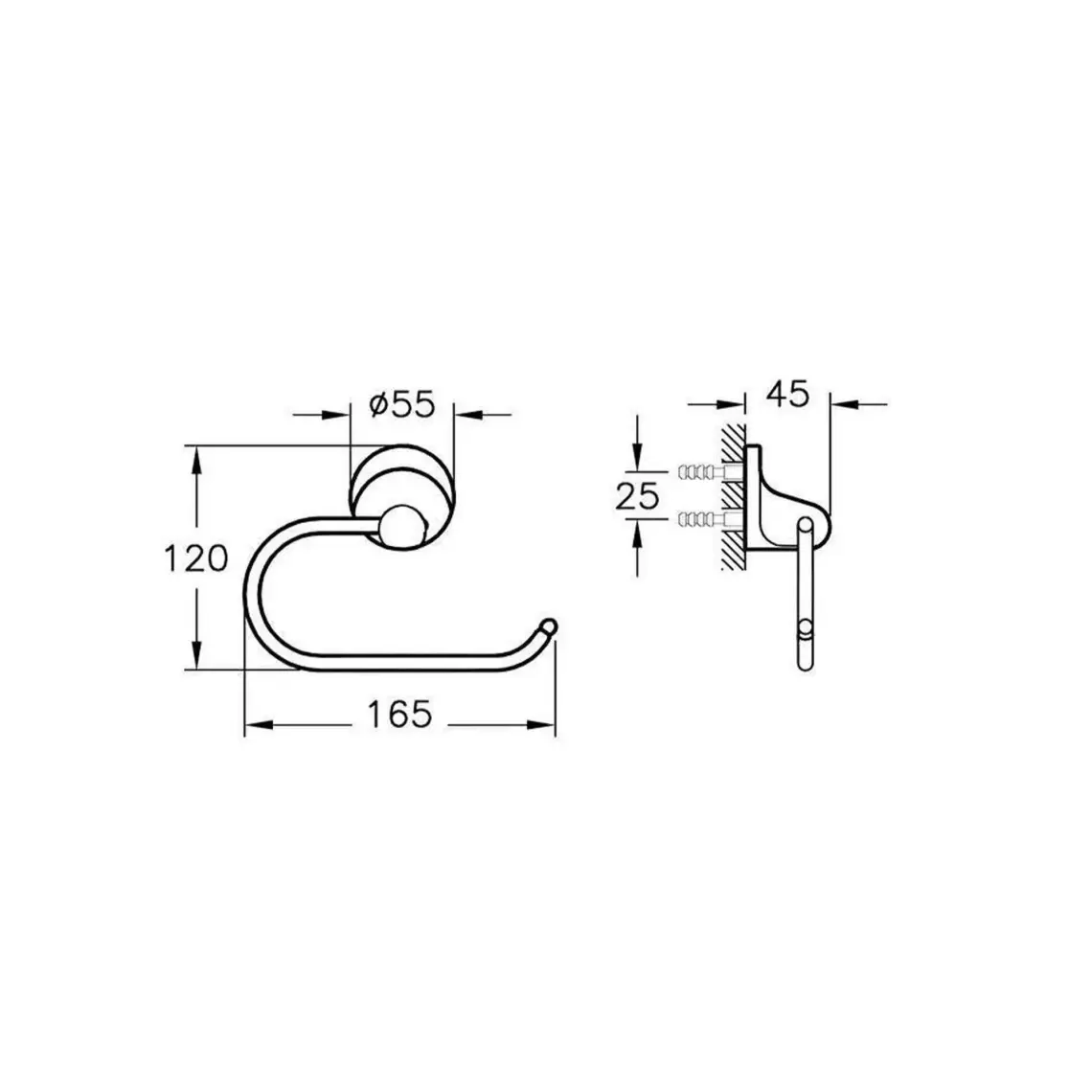 VitrA Marin A44946 Kapaksız Tuvalet Kağıtlığı Krom