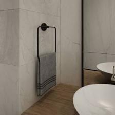 Alper Banyo Lotus Siyah Kare Havluluk, Delmeye Son, İster Yapıştır İster Montajla