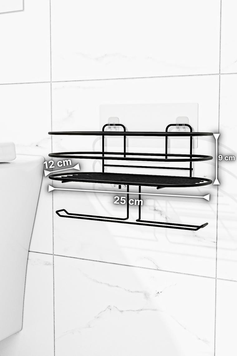 Bino Tuvalet Kağıtlığı Yapışkanlı Wc Kağıdı Peçetelik Hazneli Tuvalet Kağıdı Organizeri Banyo Düzenleyici